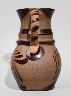 Small-Sized New Geneva or Greensboro, PA Tanware Pitcher, c1885