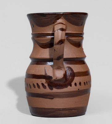 Scarce Diminutive Albany-Slip-Glazed Tanware Pitcher and Miniature Jug, New Geneva or Greensboro, PA