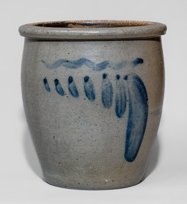 Small-Sized Western PA Cobalt-Decorated Stoneware Jar, c1875