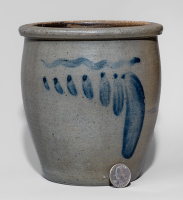Small-Sized Western PA Cobalt-Decorated Stoneware Jar, c1875