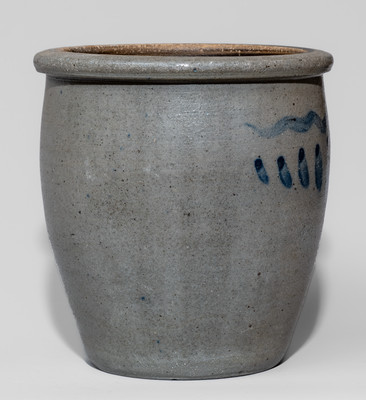 Small-Sized Western PA Cobalt-Decorated Stoneware Jar, c1875