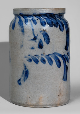 Possibly Unique "Henry Benner / Baltimore" Half-Gallon Stoneware Jar w/ Elaborate Cobalt Decoration, c1835