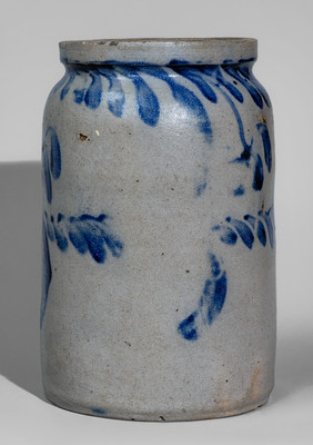 Possibly Unique "Henry Benner / Baltimore" Half-Gallon Stoneware Jar w/ Elaborate Cobalt Decoration, c1835