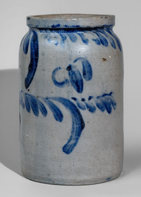 Possibly Unique "Henry Benner / Baltimore" Half-Gallon Stoneware Jar w/ Elaborate Cobalt Decoration, c1835