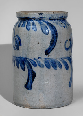 Possibly Unique "Henry Benner / Baltimore" Half-Gallon Stoneware Jar w/ Elaborate Cobalt Decoration, c1835