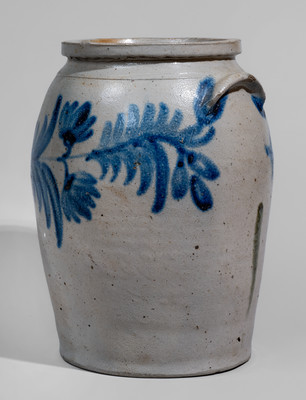 Baltimore Stoneware Jar w/ Cobalt Floral Decoration, c1840