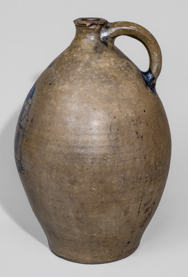 Extremely Rare STEDMAN & SEYMOUR / NEW-HAVEN, CT Stoneware Jug w/ Incised House Decoration