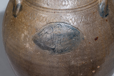 Extremely Rare Old Bridge, New Jersey Stoneware Jar w/ Impressed Federal Eagle Medallion