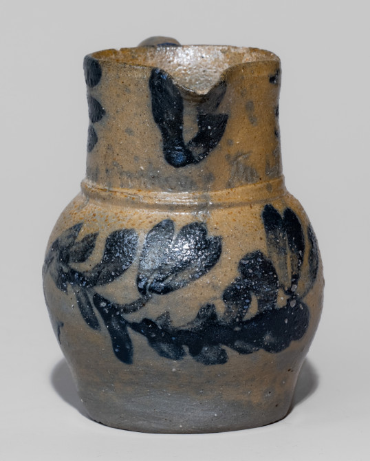 Extremely Rare Miniature Swank, Johnstown, PA Stoneware Pitcher with Presentation Inscription