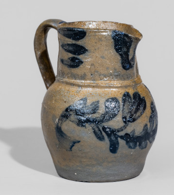 Extremely Rare Miniature Swank, Johnstown, PA Stoneware Pitcher with Presentation Inscription