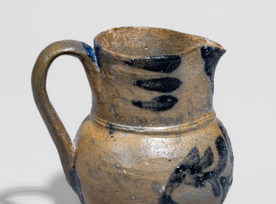 Extremely Rare Miniature Swank, Johnstown, PA Stoneware Pitcher with Presentation Inscription