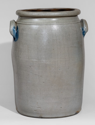 Five-Gallon attrib. Boughner Pottery, Greensboro, PA Stoneware Jar w/ Elaborate Freehand Cobalt Decoration
