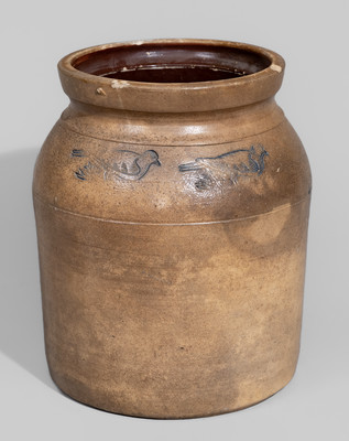 Stoneware Jar w/ Impressed Bird Decoration attrib. Jacob Caire, Poughkeepsie, NY