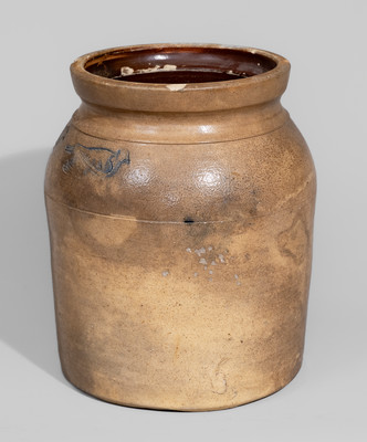 Stoneware Jar w/ Impressed Bird Decoration attrib. Jacob Caire, Poughkeepsie, NY