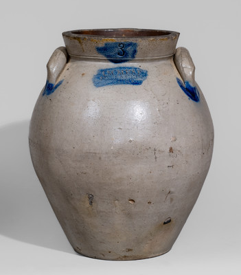 I.M. MEAD / PORTAGE Co. / OHIO Three-Gallon Cobalt-Decorated Stoneware Jar