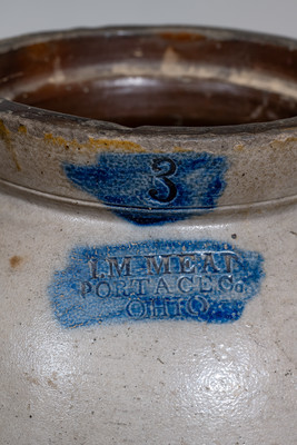 I.M. MEAD / PORTAGE Co. / OHIO Three-Gallon Cobalt-Decorated Stoneware Jar