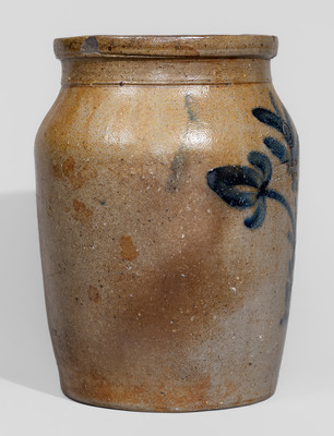 Rare HIGGINS & CO. / CLEVELAND, Ohio Two-Gallon Stoneware Jar, c1840