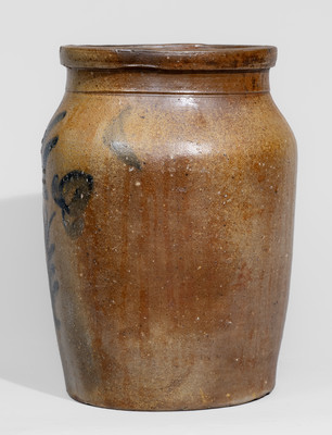 Rare HIGGINS & CO. / CLEVELAND, Ohio Two-Gallon Stoneware Jar, c1840