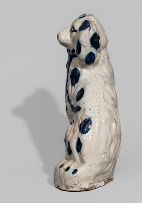 Cobalt-Decorated Ohio Stoneware Figure of Spaniel, late 19th century