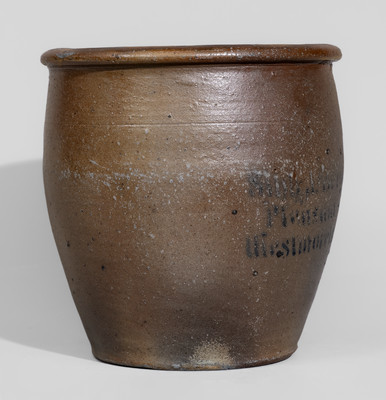 Rare "Sibb J. Beighel / Pleasant Unity / Westmoreland Co., Pa." Stoneware Jar