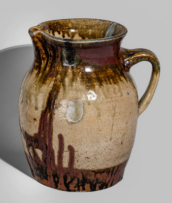 Exceptional Texas Stoneware Pitcher attrib. John Davis Leopard at the Prothro Pottery, Rusk County