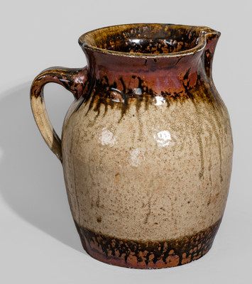 Exceptional Texas Stoneware Pitcher attrib. John Davis Leopard at the Prothro Pottery, Rusk County