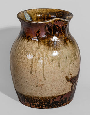 Exceptional Texas Stoneware Pitcher attrib. John Davis Leopard at the Prothro Pottery, Rusk County