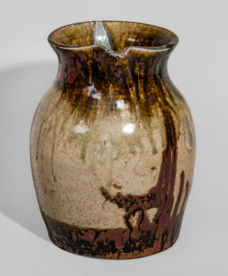 Exceptional Texas Stoneware Pitcher attrib. John Davis Leopard at the Prothro Pottery, Rusk County