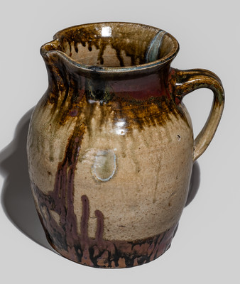 Exceptional Texas Stoneware Pitcher attrib. John Davis Leopard at the Prothro Pottery, Rusk County