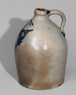 Two-Gallon COWDEN & WILCOX / HARRISBURG, PA Stoneware Jug w/ Floral Decoration