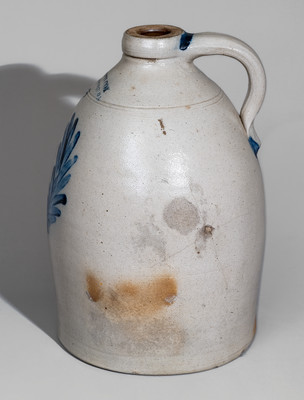 Two-Gallon COWDEN & WILCOX / HARRISBURG, PA Stoneware Jug w/ Cobalt Wreath