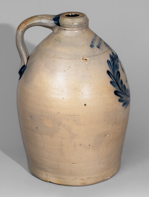 Two-Gallon COWDEN & WILCOX / HARRISBURG, PA Jug w/ Cobalt Wreath, c1865