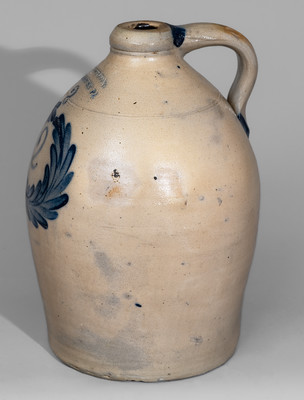 Two-Gallon COWDEN & WILCOX / HARRISBURG, PA Jug w/ Cobalt Wreath, c1865