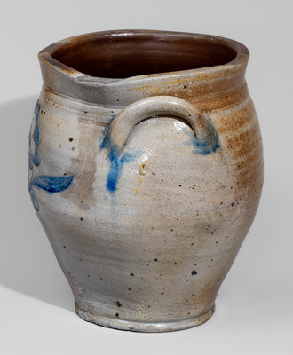 Exceptional Albany, NY Area Stoneware Jar w/ Incised Bird and Floral Decorations, early 19th century