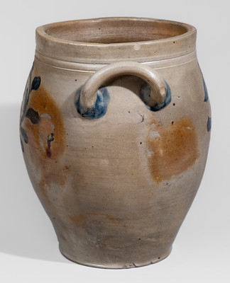 Fine attrib. Clarkson Crolius, Sr., Manhattan, NY Stoneware Jar w/ Incised Floral Decorationral m