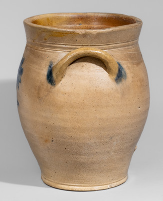 Fine Albany, NY Area Stoneware Jar w/ Incised Bird and Floral Decorations, early 19th century