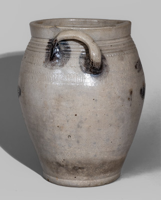 Rare and Fine T W J L (Thomas Warne and Joshua Letts, South Amboy, NJ) Stoneware Jar