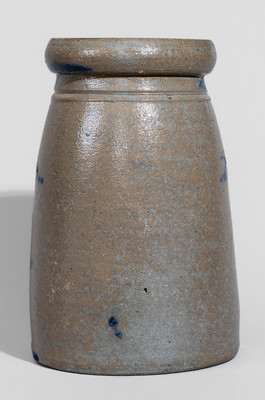 Western Pennsylvania Stoneware Canning Jar w/ Cobalt Stripe Decoration
