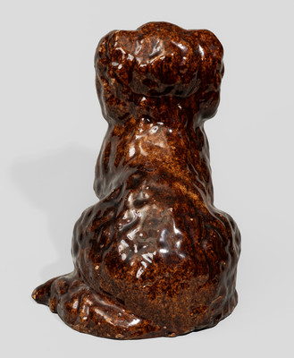 Rare Galena, Illinois Manganese-Glazed Redware Spaniel