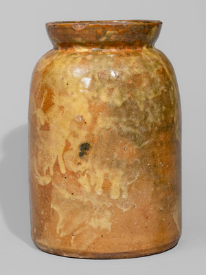 Exceptional Slip-Decorated Galena, Illinois Redware Jar w/ Lid