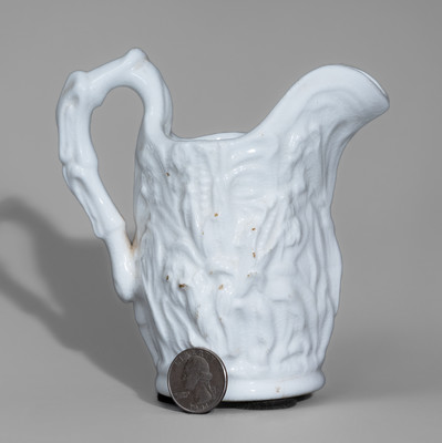 Rare Small-Sized Molded Porcelain Corn Pitcher, probably Southern Porcelain Company, Kaolin, SC