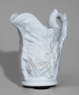 Rare Small-Sized Molded Porcelain Corn Pitcher, probably Southern Porcelain Company, Kaolin, SC