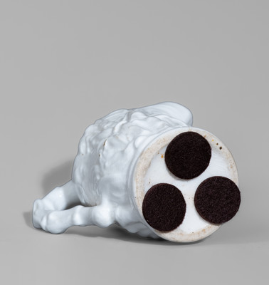 Rare Small-Sized Molded Porcelain Corn Pitcher, probably Southern Porcelain Company, Kaolin, SC