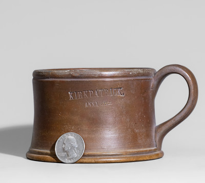 Anna Pottery Stoneware Frog Mug, Stamped "KIRKPATRICK, / ANNA, ILL."