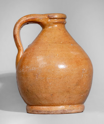 Fine Small-Sized Galena, Illinois Redware Jug, second half 19th century