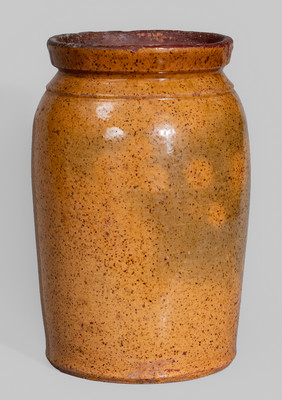 Redware Jar, Galena, Illinois origin, second half 19th century