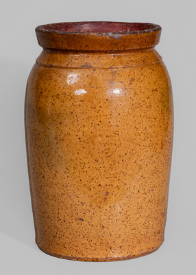 Redware Jar, Galena, Illinois origin, second half 19th century