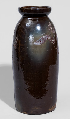 Rare Slip-Decorated Stoneware Canning Jar attrib. Hissong Pottery, Cassville, PA