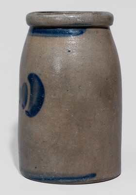 Western PA Cobalt-Decorated Stoneware Canning Jar, c1880