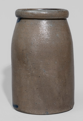 Western PA Cobalt-Decorated Stoneware Canning Jar, c1880